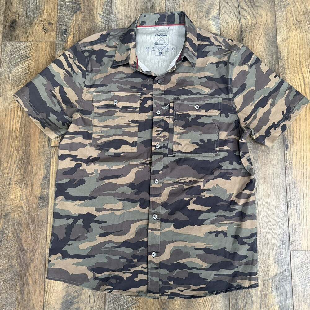 Flag & Anthem MadeFlex Men’s M Camo Short Sleeve Button Up Stretch Shirt